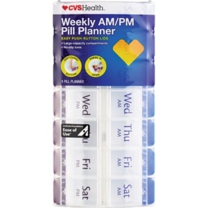 slide 1 of 1, CVS Health Weekly Am/Pm Pill Case, 1 ct