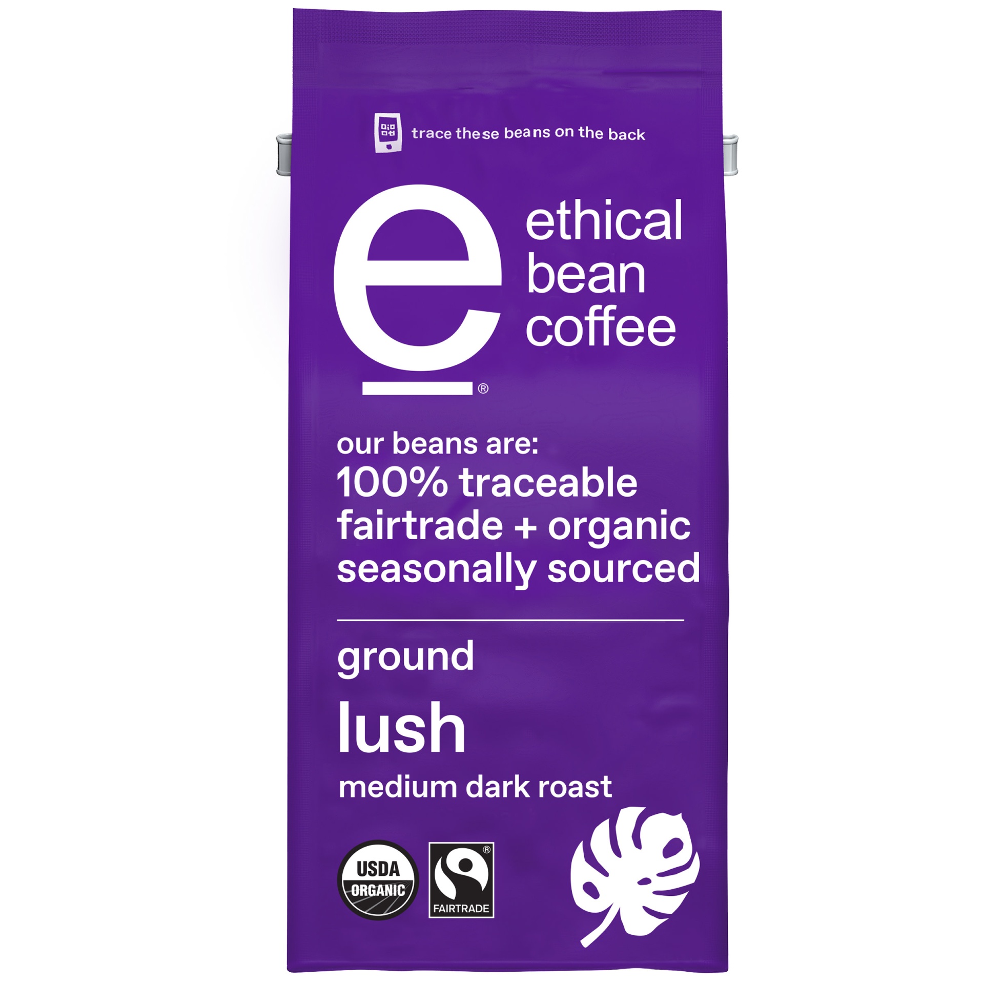 slide 1 of 1, Ethical Bean Fairtrade Organic Coffee, Lush Medium Dark Roast, Ground Coffee, 8 oz