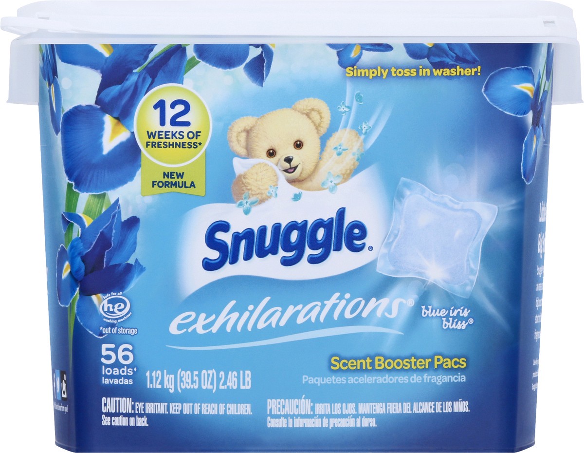 slide 3 of 9, Snuggle Exhilarations Blue Iris Bliss Scent Booster Pacs 39.5 oz, 56 ct