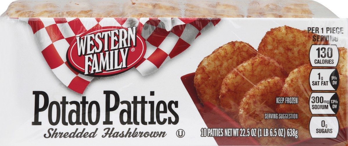 slide 5 of 6, Western Family Hash Brown Patties, 22.5 oz