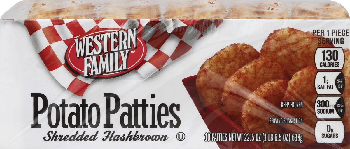 slide 6 of 6, Western Family Hash Brown Patties, 22.5 oz