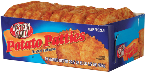 slide 1 of 6, Western Family Hash Brown Patties, 22.5 oz