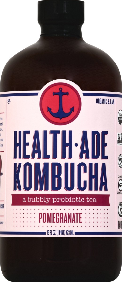 slide 4 of 4, Health Aide Kombucha Pomegranate, 16 fl oz