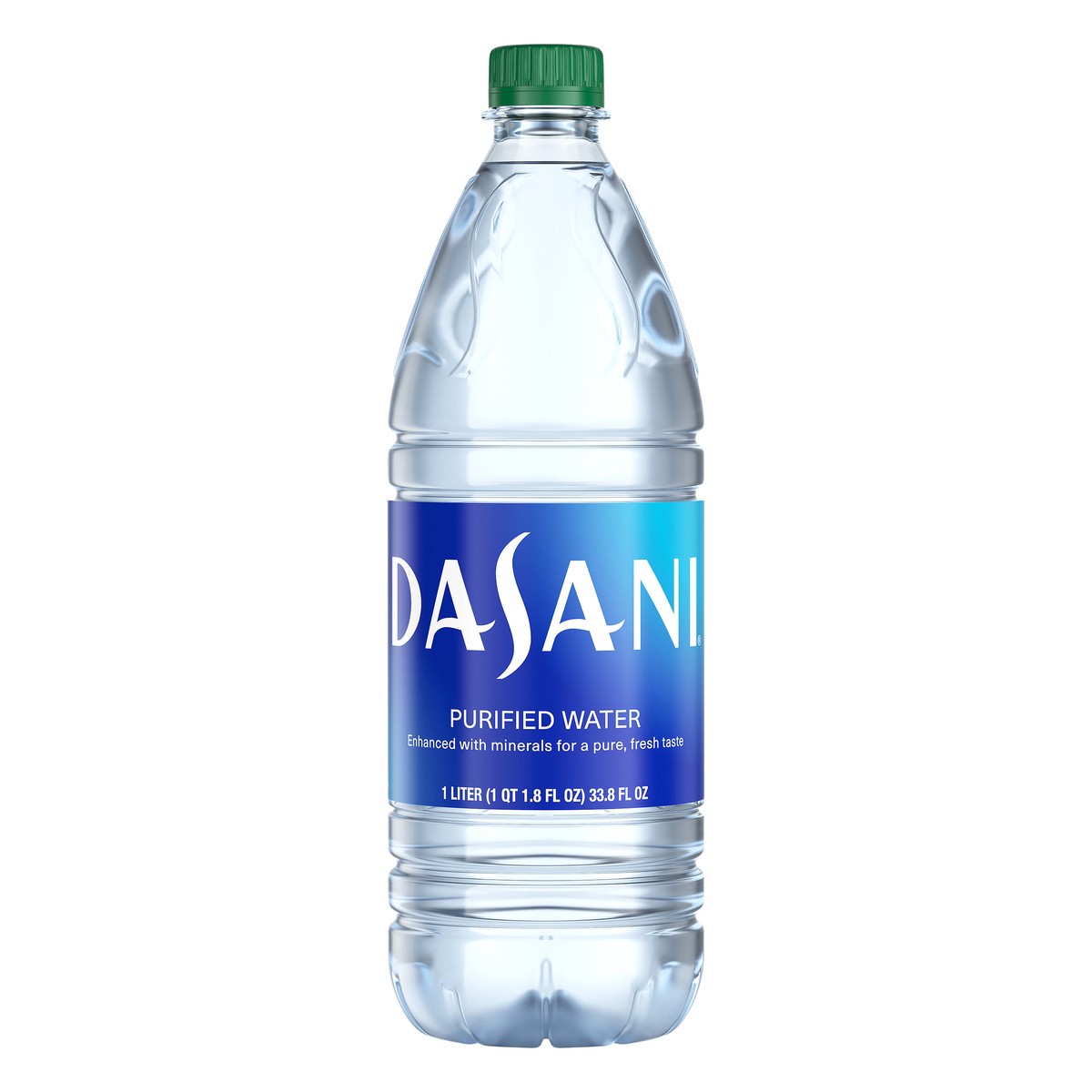 slide 1 of 1, DASANI Purified Water Bottle, 1 Liter, 33.8 oz