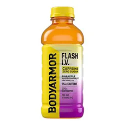 BODYARMOR Flash IV Zero Sugar Caffeine Pineapple Passionfruit Bottle, 20 fl oz