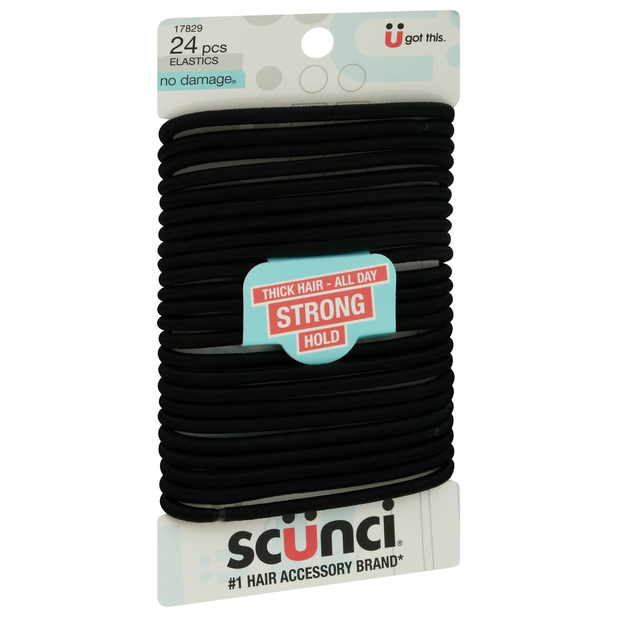 slide 2 of 9, scünci No Damage Thick Hair - All Day Strong Hold Elastics 24 ea, 24 ct