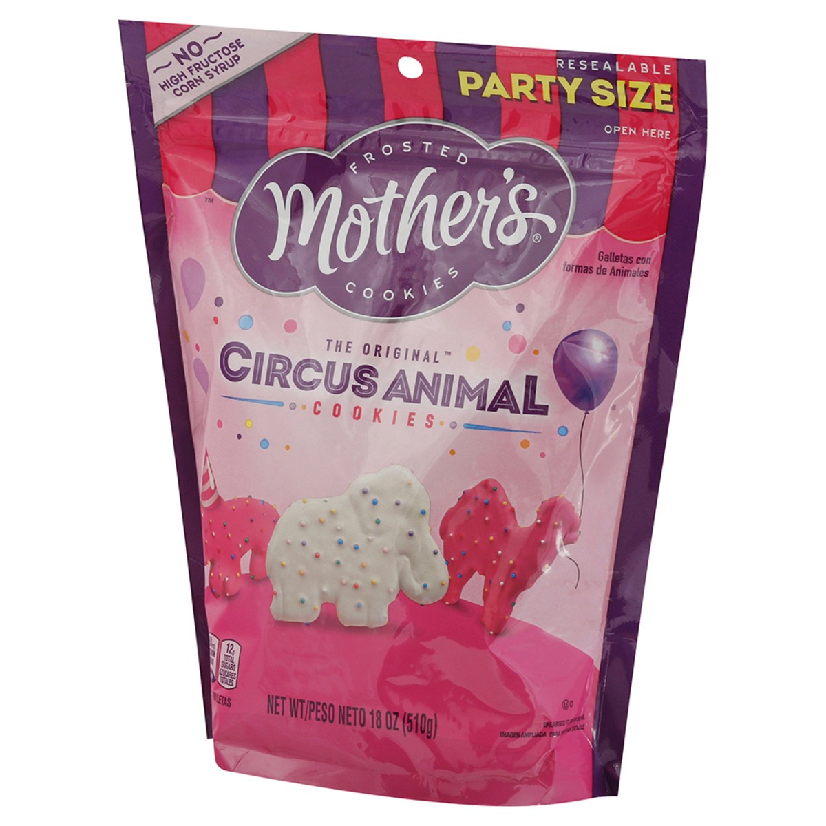 slide 4 of 12, Mother's Party Size Circus Animal Frosted Cookies Party Size 18 oz, 18 ct