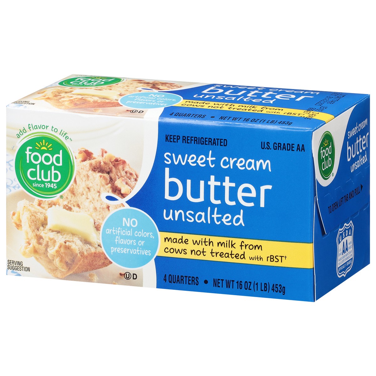 slide 9 of 9, Food Club Sweet Cream Unsalted Butter 4 ea, 4 ct