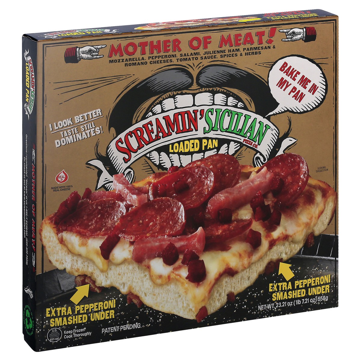 slide 2 of 10, Screamin' Sicilian Mother Of Meat Pizza, 23.21 oz