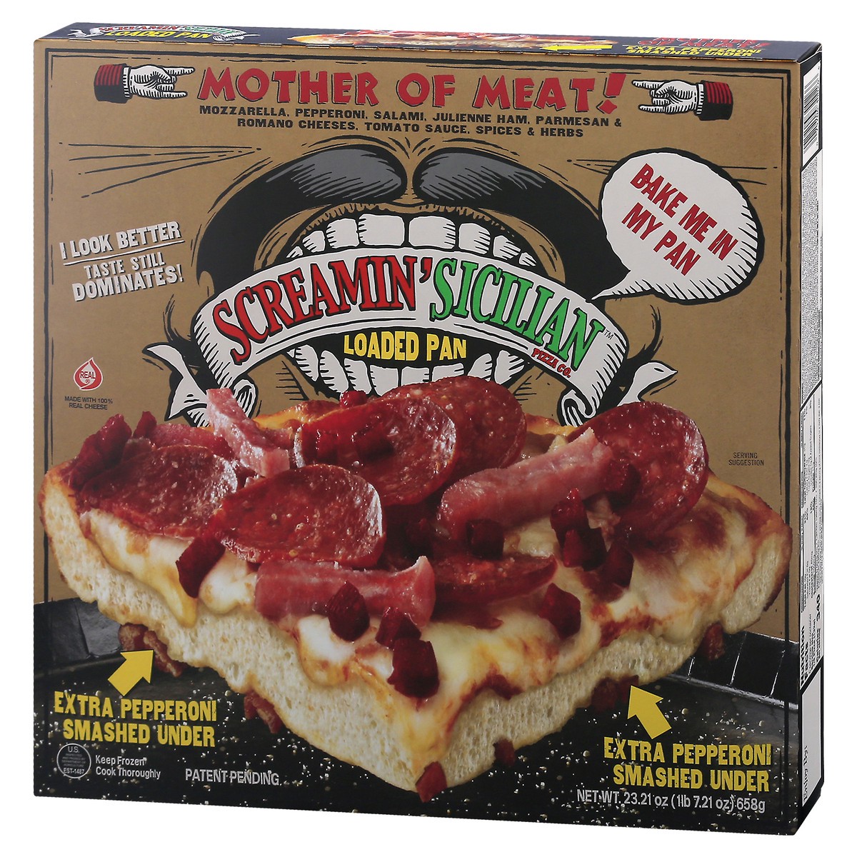 slide 3 of 10, Screamin' Sicilian Mother Of Meat Pizza, 23.21 oz