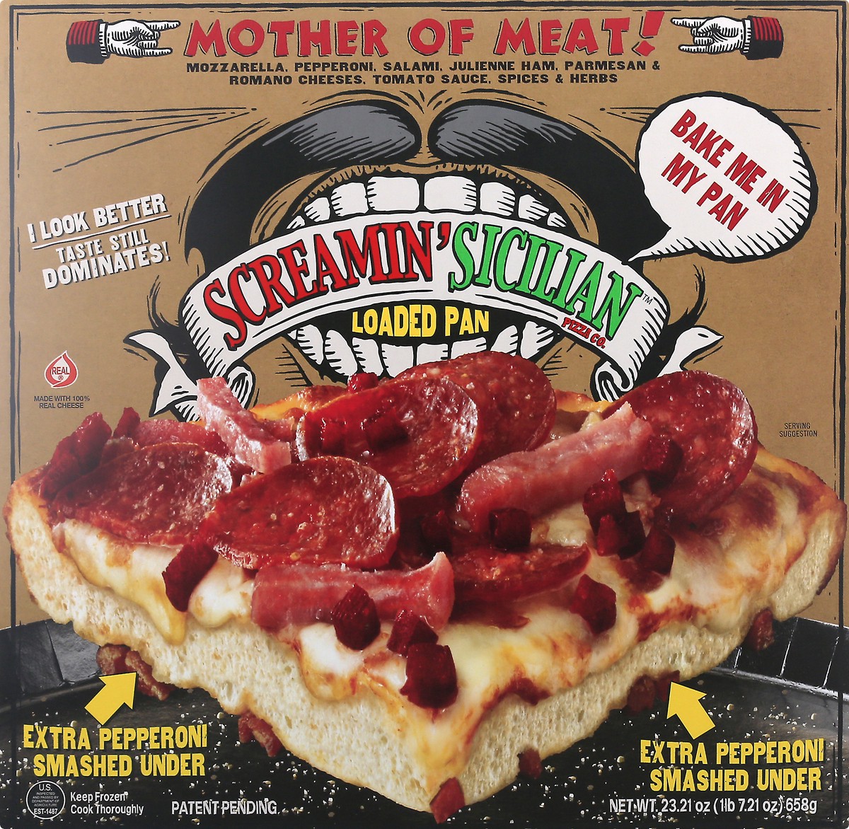 slide 9 of 10, Screamin' Sicilian Mother Of Meat Pizza, 23.21 oz