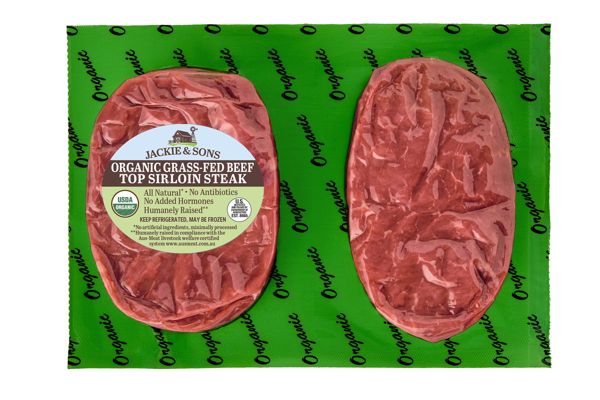 slide 1 of 1, Thomas Farms Beef Top Sirloin Steak Organic Grass Fed, Natural, per lb