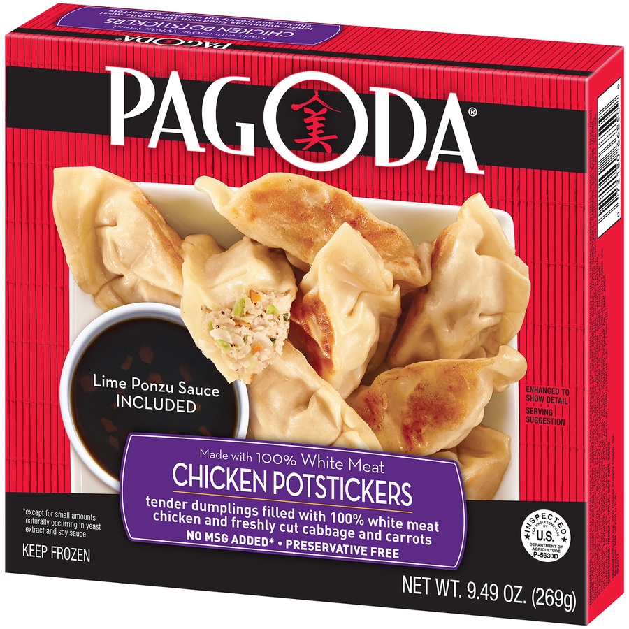 slide 3 of 8, Pagoda Express Chicken Potstickers, 9.49 oz
