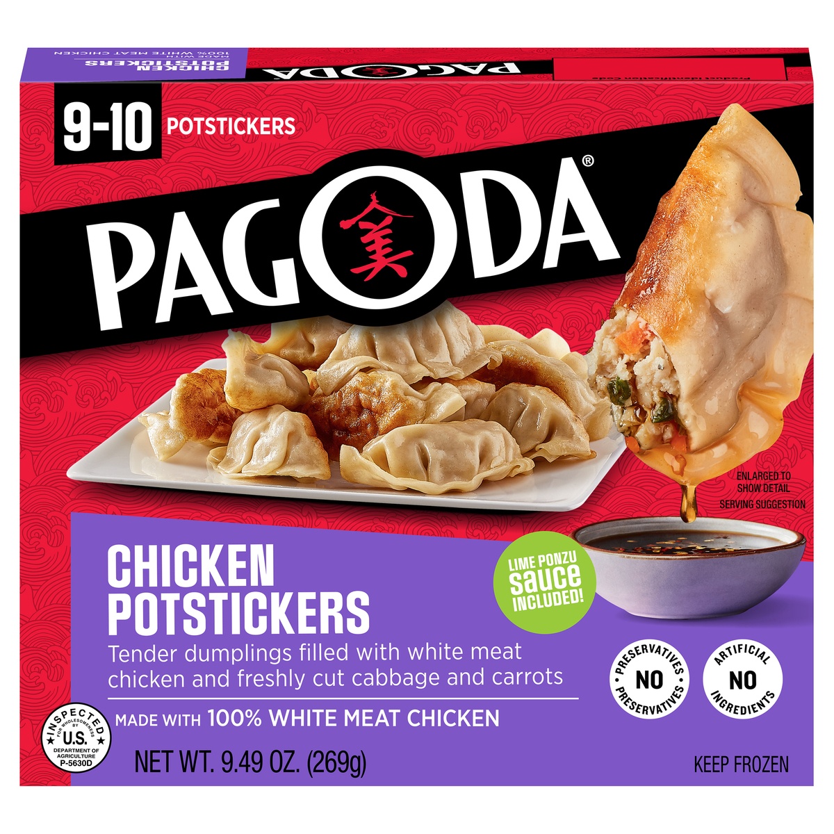 slide 1 of 9, Pagoda Express Chicken Potstickers 9.49 oz, 