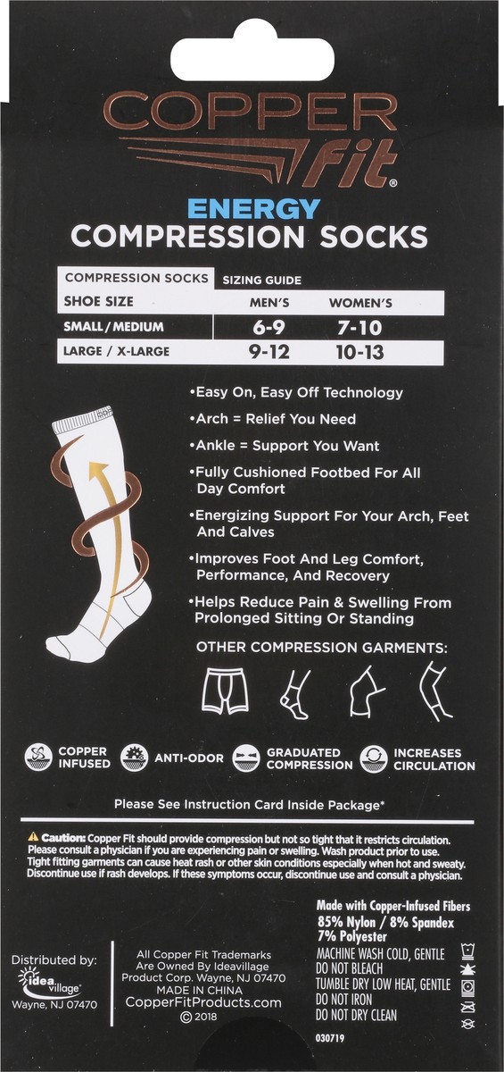 slide 5 of 9, Copper Fit Energy S/M Compression Socks 1 ea, 1 ct