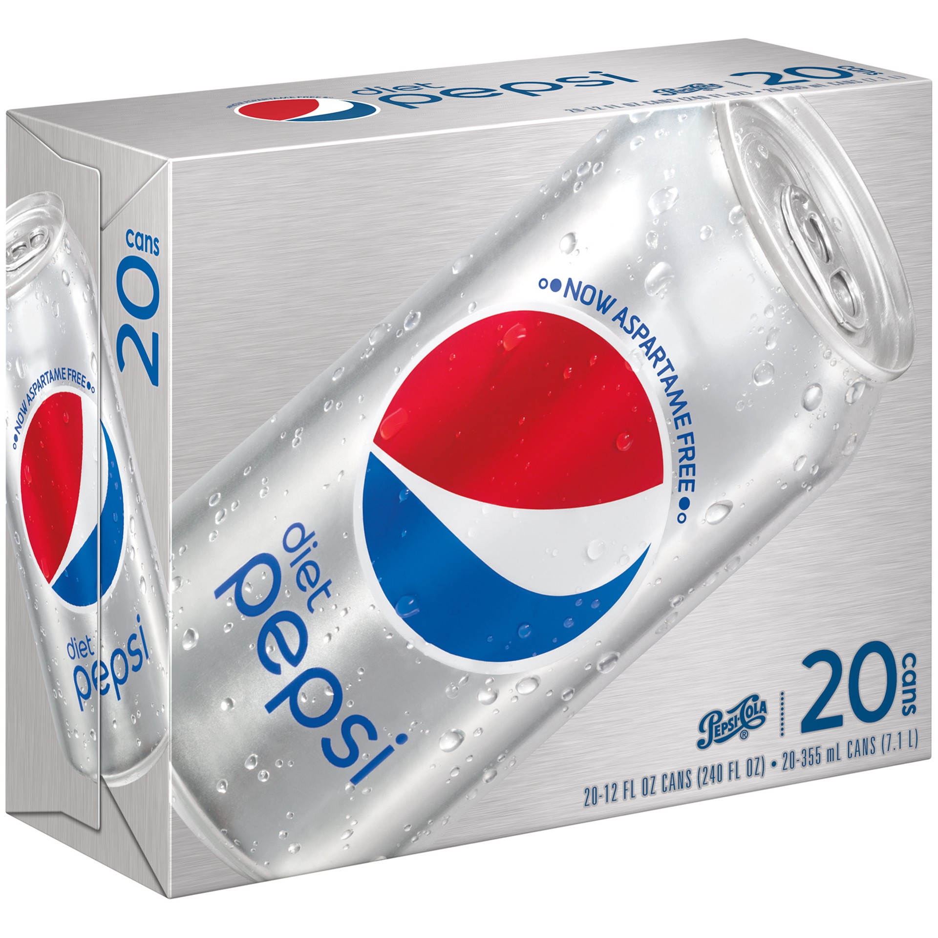 slide 1 of 2, Pepsi Diet Pepsi Cola (20 - 12 Fluid Ounce) 240 Fluid Ounce Aluminum Can - 240 oz, 240 oz