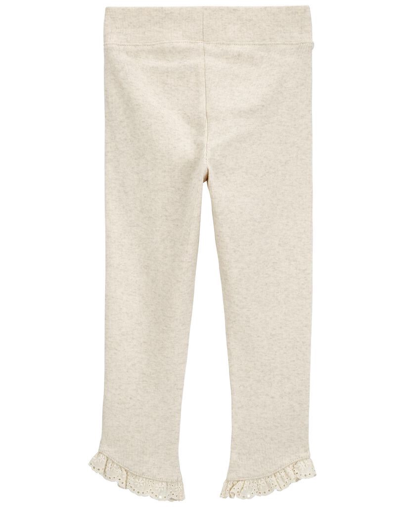 slide 2 of 3, Oshkosh Baby Ribbed Eyelet-Hem Pants - Cream Cream 18M, 1 ct