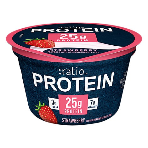 slide 1 of 1, :ratio Protein Strawberry Dairy Snack, 5.3 oz