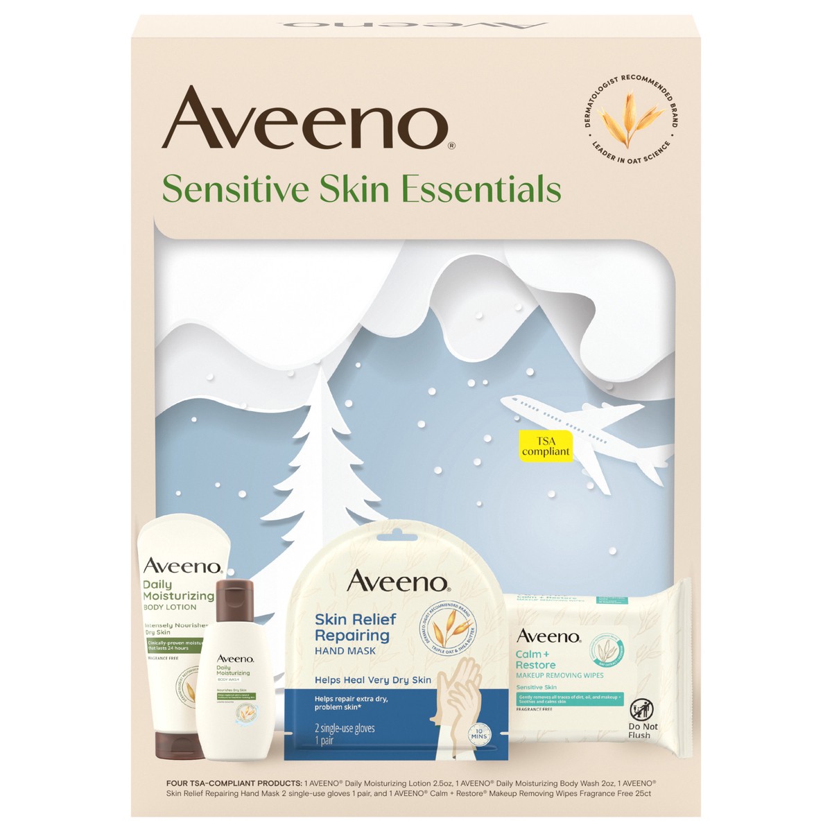 slide 4 of 4, Aveeno Sensitive Skin Essentials Giftset, 4 Items, 1 ct