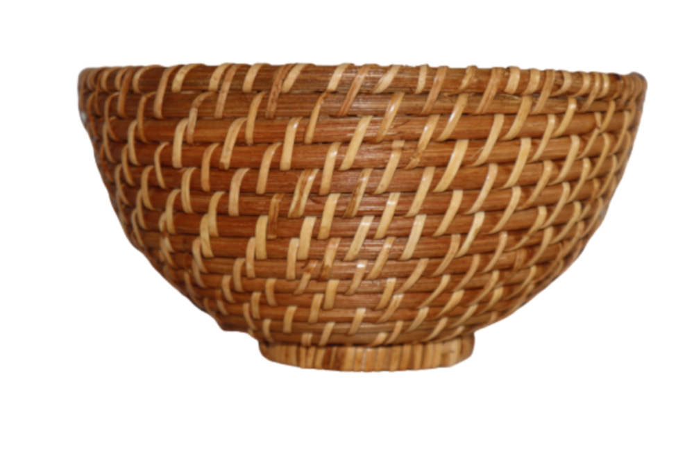 slide 1 of 1, Dash Of That Small Rattan Serving Bowl, 8 in