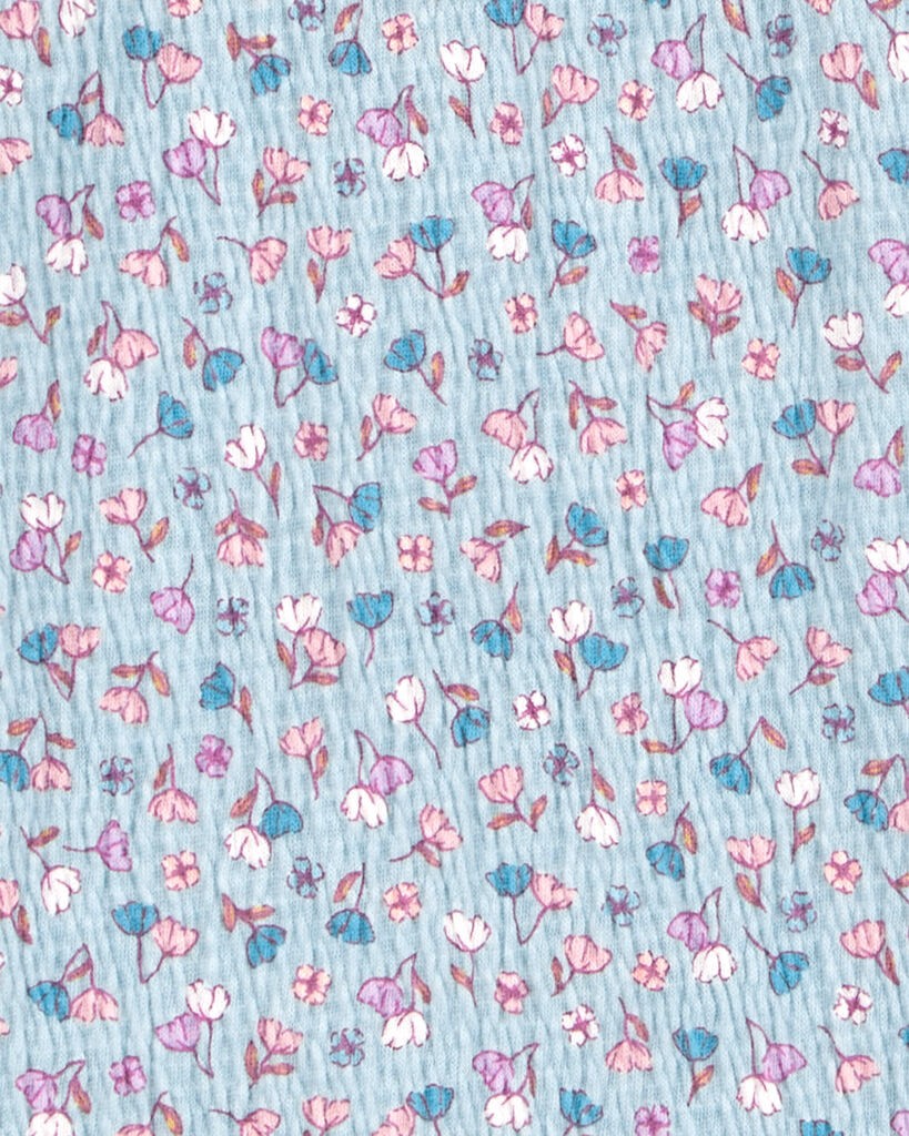 slide 2 of 2, Carter's Toddler Floral Gauze Long-Sleeve Top - Floral Blue 5T, 1 ct