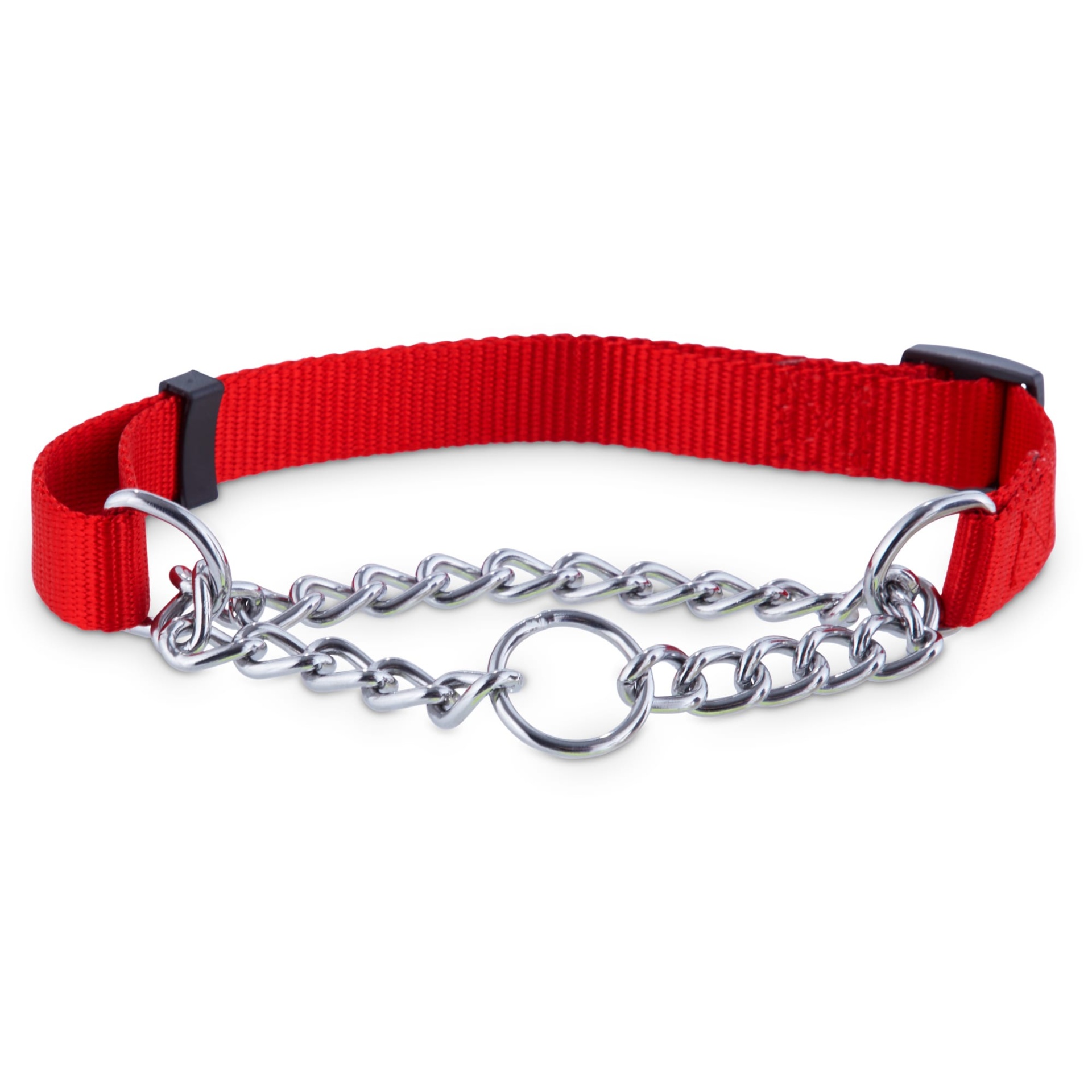 slide 1 of 1, Petco Red Check Nylon and Chain Dog Collar, MED