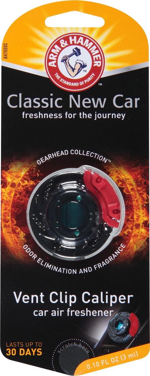 slide 11 of 12, ARM & HAMMER Gearhead Collection Vent Clip Caliper Classic New Car Car Air Freshener 0.10 fl oz, 0.1 fl oz