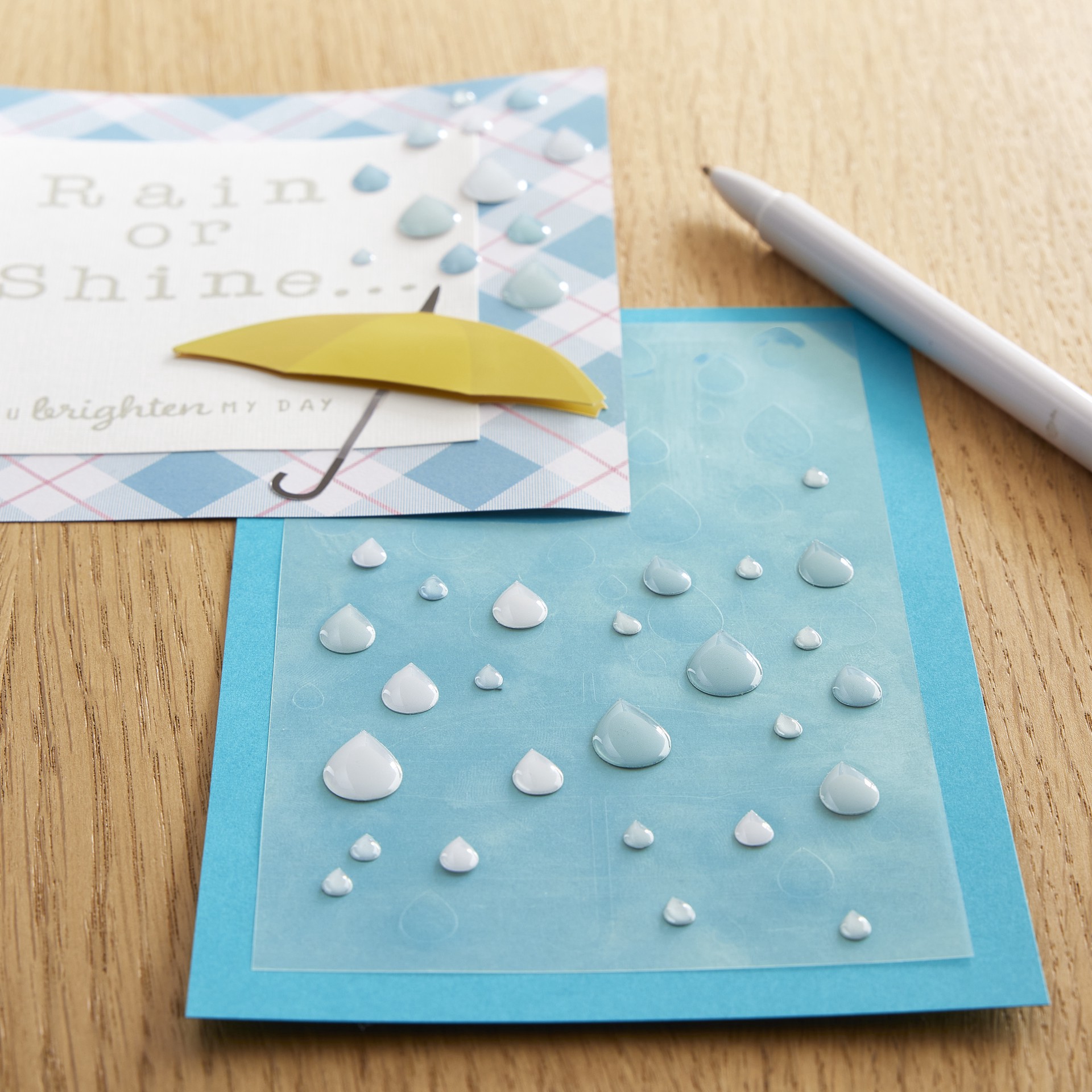 slide 2 of 5, Raindrop Stickers By Recollections, 4 in x 8.5 in