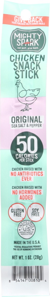 slide 2 of 9, Mighty Spark Original Sea Salt & Pepper Chicken Snack Stick 1 oz, 1 oz