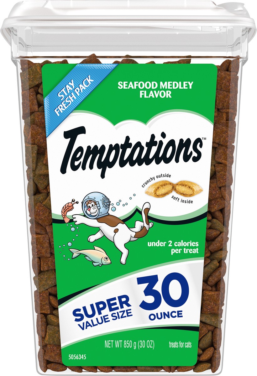 slide 13 of 15, Temptations Seafood Medley Flavor Treats for Cats Super Value Size 30 oz, 30 oz