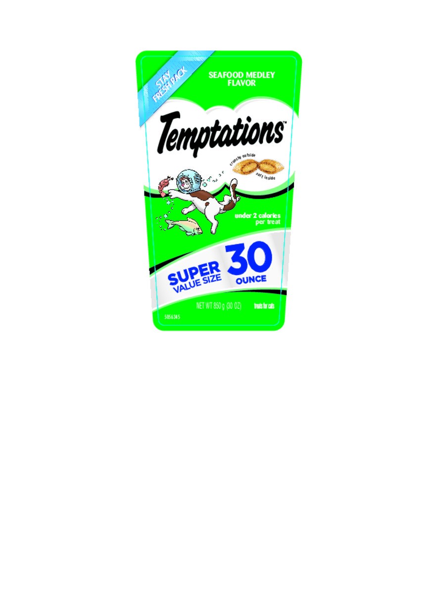 slide 14 of 15, Temptations Seafood Medley Flavor Treats for Cats Super Value Size 30 oz, 30 oz