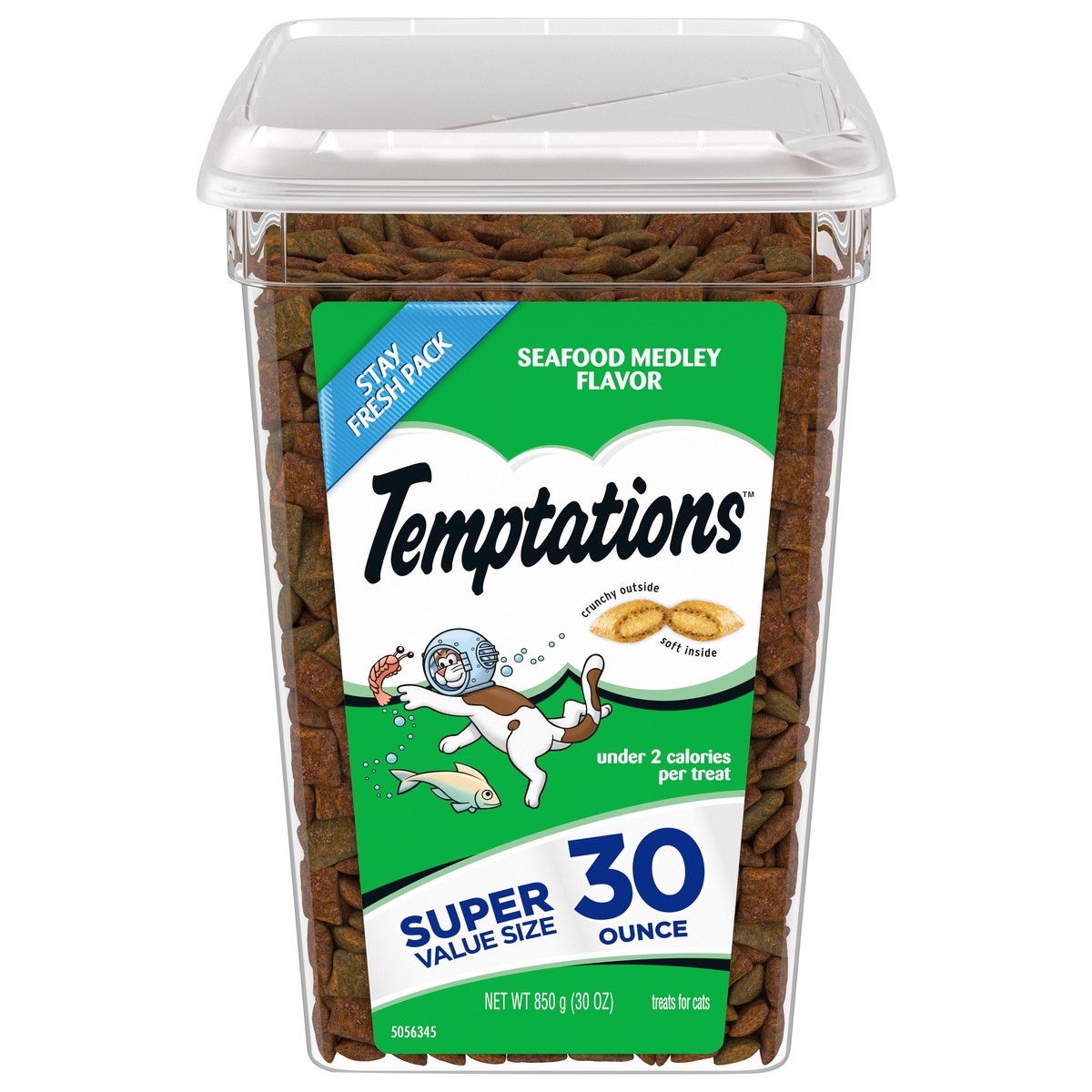 slide 11 of 15, Temptations Seafood Medley Flavor Treats for Cats Super Value Size 30 oz, 30 oz