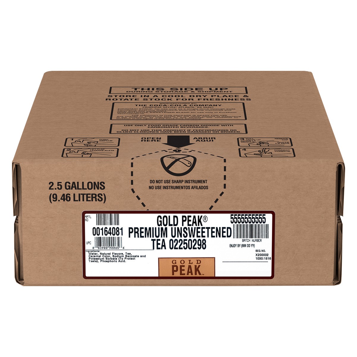 slide 1 of 12, Gold Peak Premium Unsweetened Tea Bag in box, 2.5 Gallons - 2.5 gal, 2.5 gal