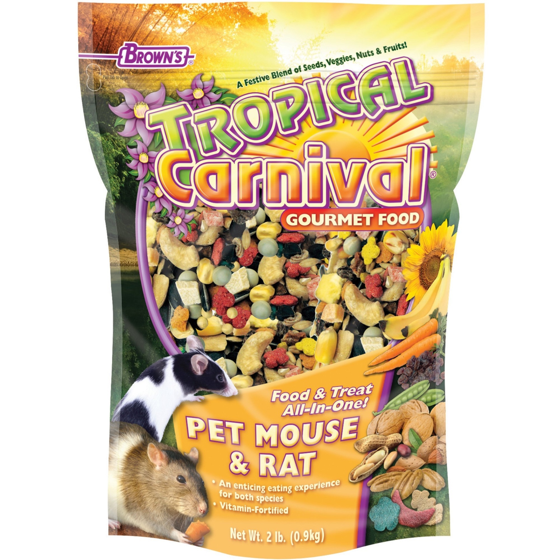 slide 1 of 1, Brown's Tropical Carnival Pet Mouse & Rat Food, 2 lb