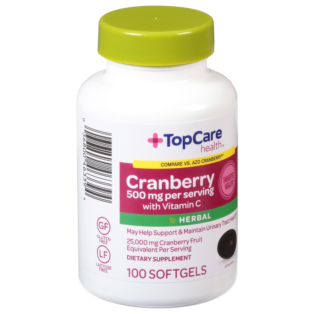slide 8 of 9, Topcare Cranberry 500 Mg With Vitamin C Dietary Supplement Softgels, 100 ct