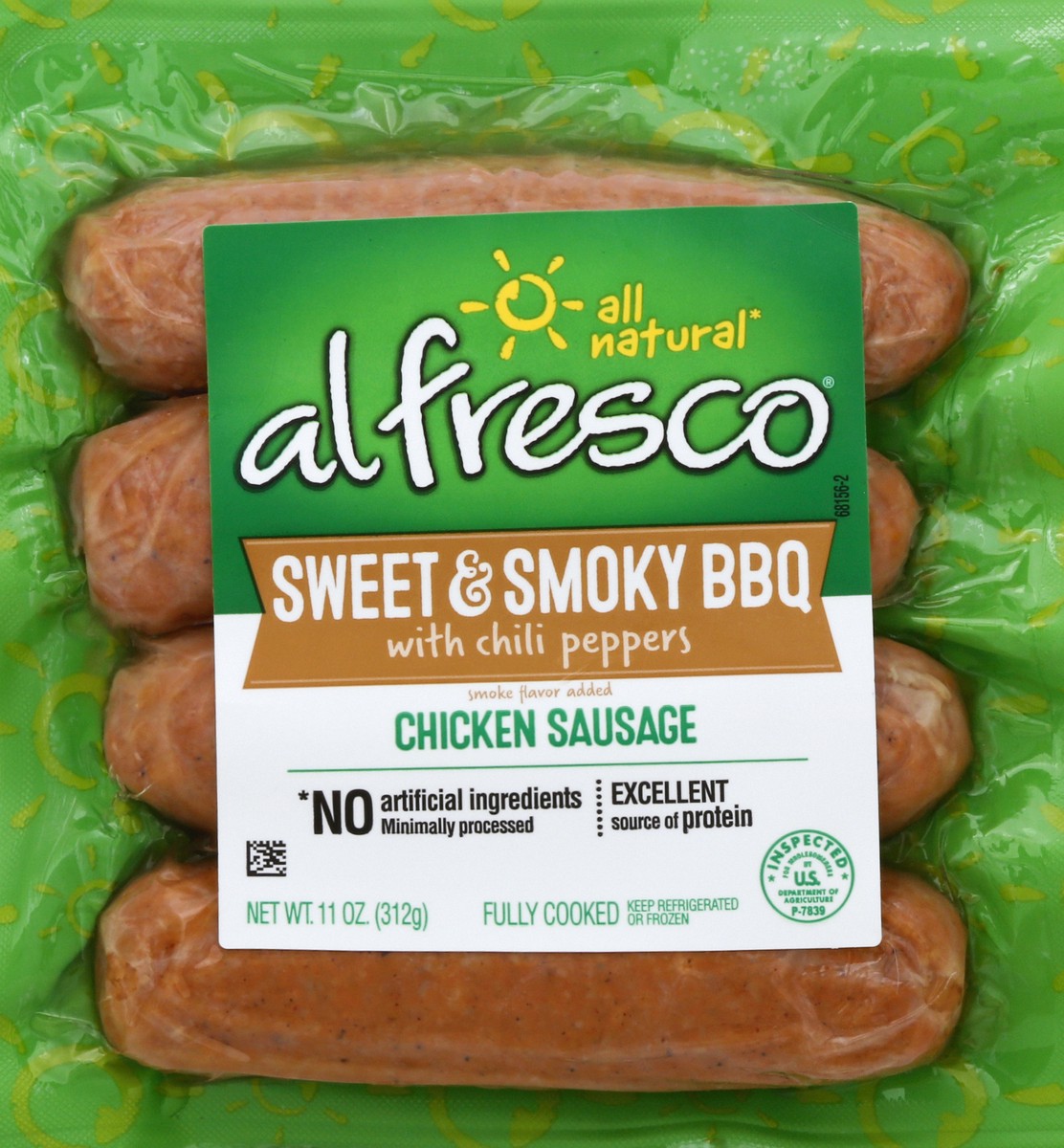 slide 2 of 12, Al Fresco Sweet & Smoky BBQ Chicken Sausage 11 oz, 11 oz