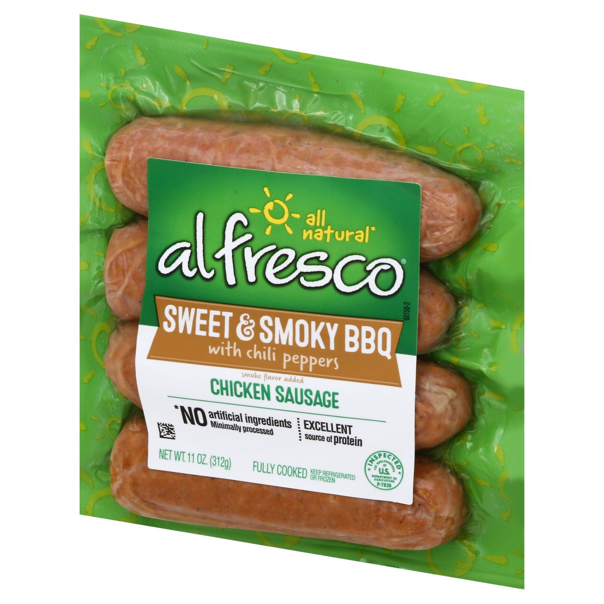 slide 3 of 12, Al Fresco Sweet & Smoky BBQ Chicken Sausage 11 oz, 11 oz