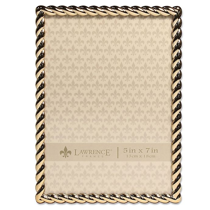 slide 1 of 3, Lawrence Frames Metal Rope Picture Frame - Gold, 5 in x 7 in