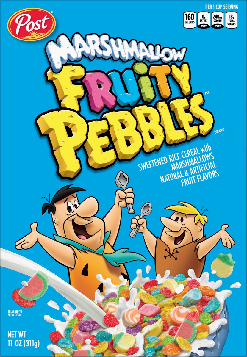 slide 2 of 9, Post Fruity Pebbles Marshmallow Cereal, 11 oz Box, 11 oz