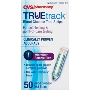 slide 1 of 1, CVS Health Blood Glucose Test Strips Featuring Truetrack System, 50 ct