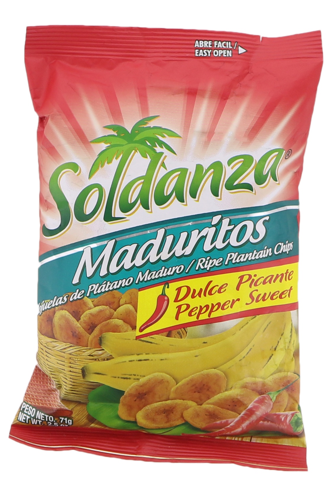 slide 1 of 1, Soldanza Maduritos Sweet Pepper Plantain Chips, 2.5 oz