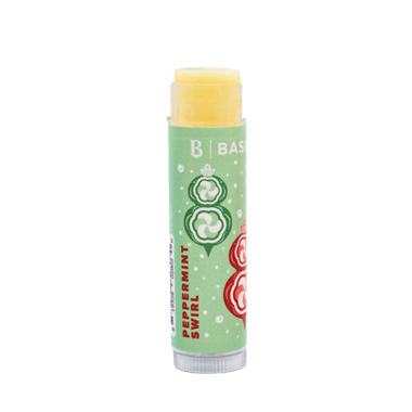 slide 1 of 1, Basin Peppermint Swirl Lip Balm, 0.8 oz
