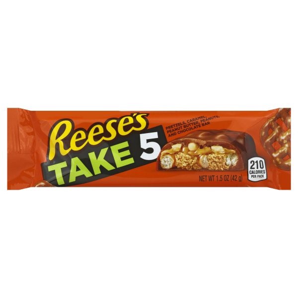 slide 1 of 1, Reese's TAKE 5 Pretzel, Peanut and Chocolate Candy Bar, 1.5 oz, 1.5 oz