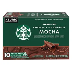 Starbucks K-Cup Pods Ground Mocha Flavored Coffee 10 - 0.35 oz Pods