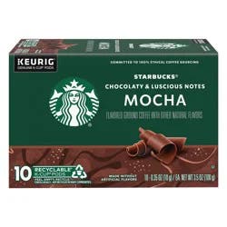 Starbucks K-Cup Pods Ground Mocha Flavored Coffee 10 - 0.35 oz Pods