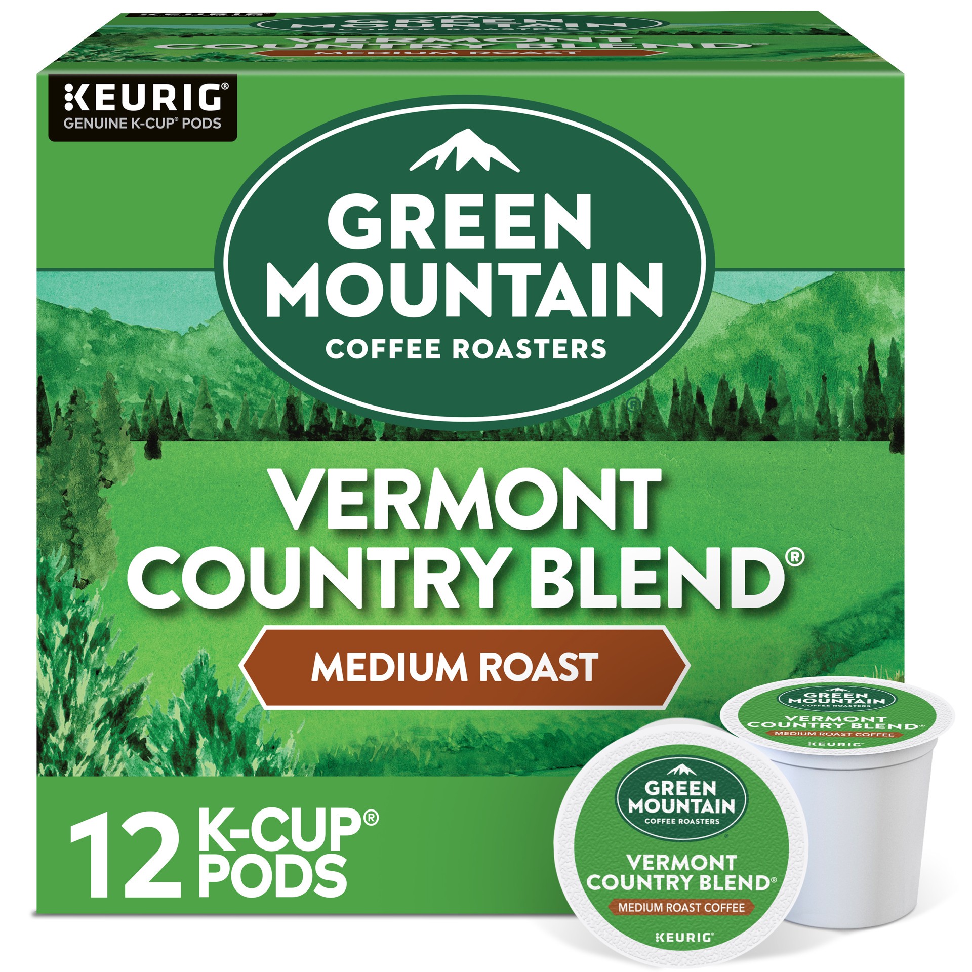 slide 1 of 3, Green Mountain Coffee Roasters Vermont Country Blend Keurig Single-Serve K-Cup Pods, Medium Roast Coffee, 12 Count, 12 ct