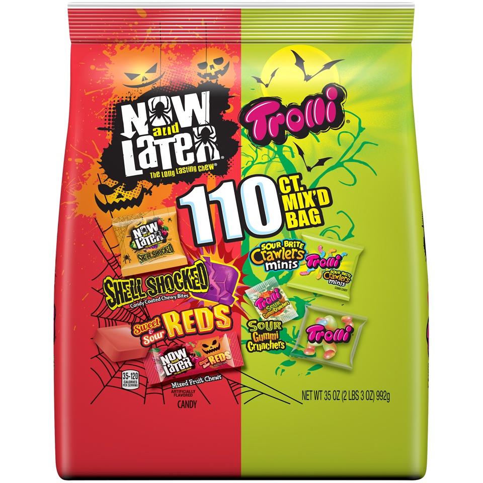 slide 1 of 1, Ferrara Candy Company Ferrara Now & Later, Trolli Mix'D Bag Candy Variety Pack 110 Ct, 35 oz