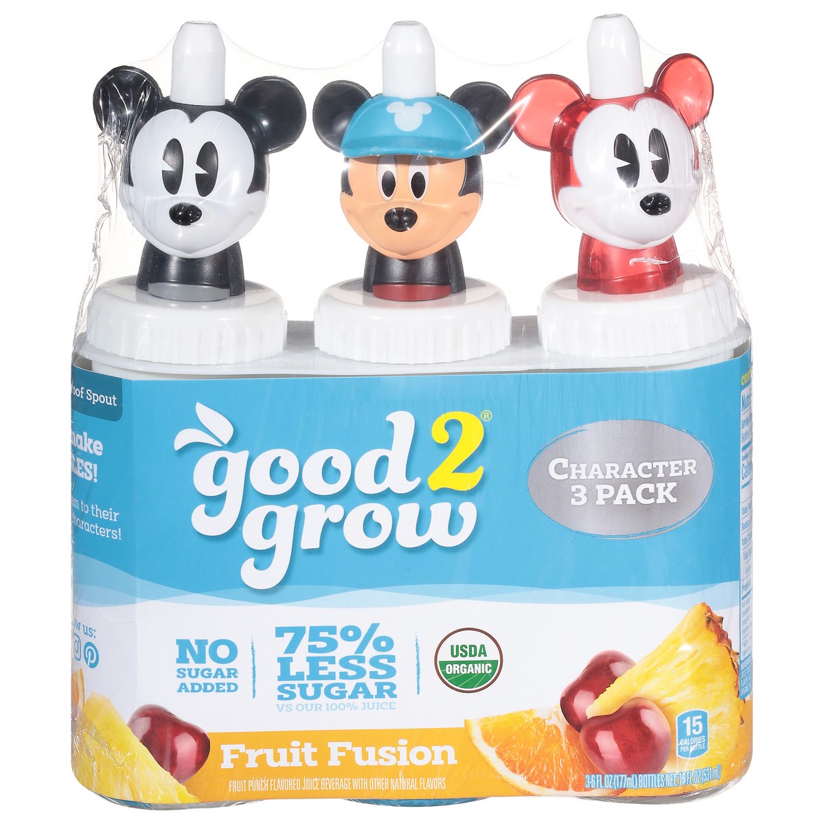 slide 1 of 9, good2grow Fruit Fusion Juice Beverage 3 Character Pack ea - 3 ct, 3 ct