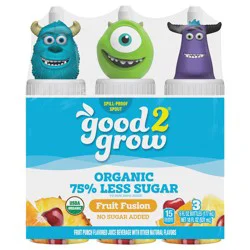 good2grow Organic 75% Less Sugar Fruit Fusion Juice Beverage 3 - 6 fl oz Bottles
