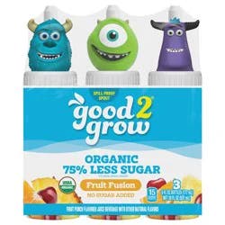 good2grow Organic 75% Less Sugar Fruit Fusion Juice Beverage 3 - 6 fl oz Bottles